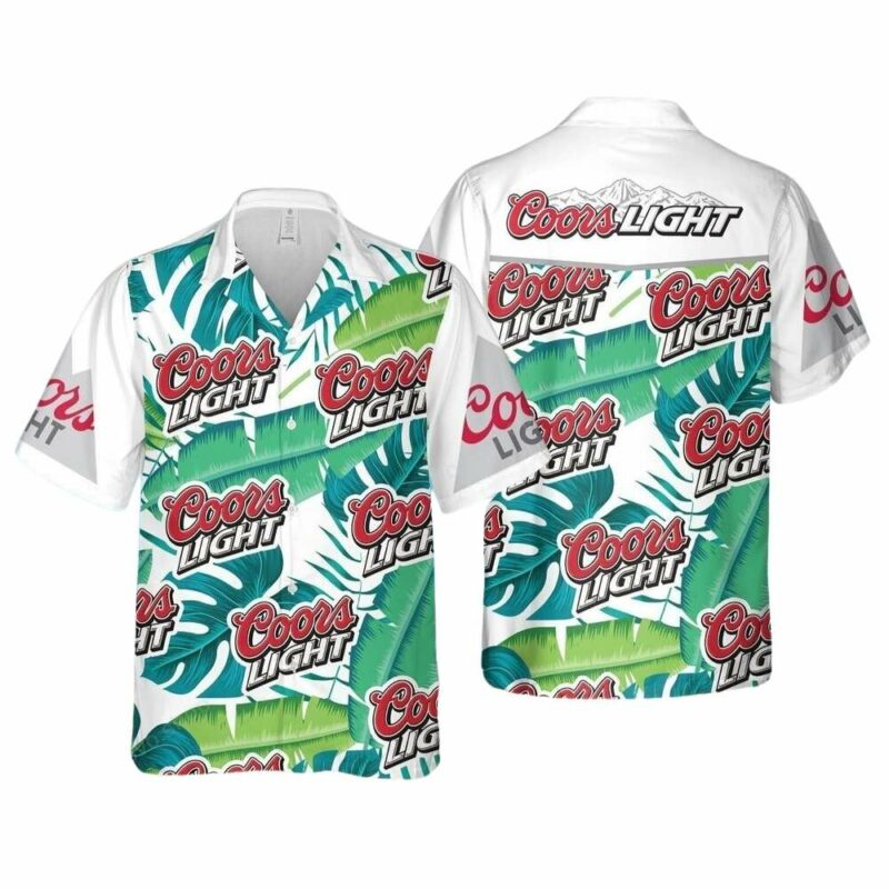 Coors light floral leaf hawaiian shirt 1