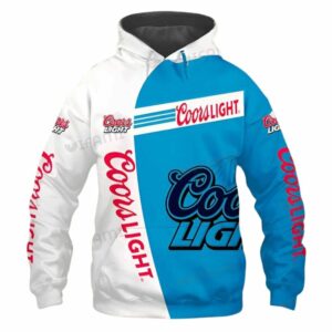 Coors Light Logo Blue And White All Over Print Hoodie