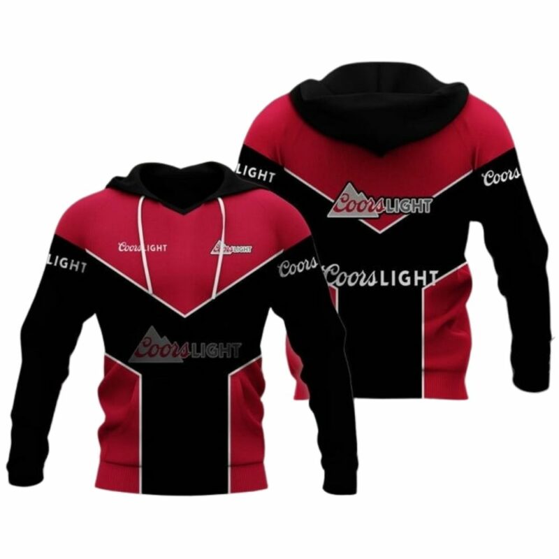 Coors light logo in my heart black and red 3d hoodie 1