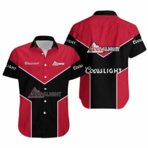 Coors Light Logo In My Heart Black And Red Hawaiian Shirt
