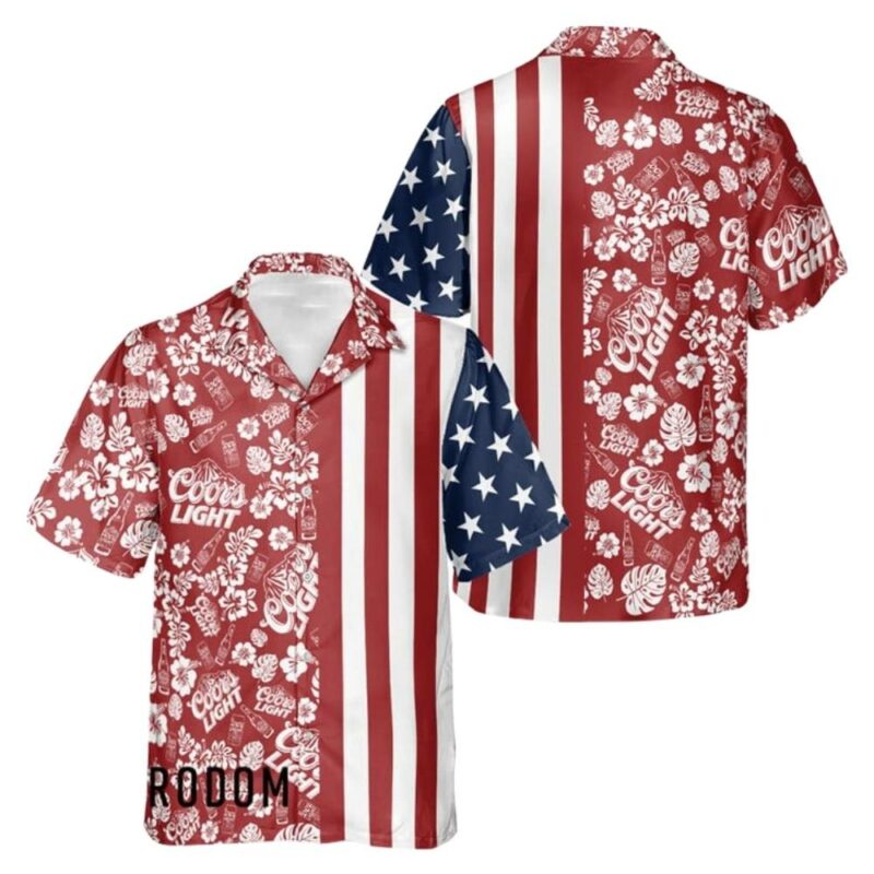 Coors light patriotic flag american tropical 3d hoodie 1