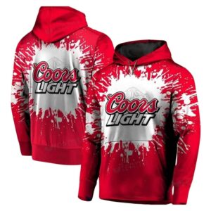 Coors Light Tie Dye White And Red All Over Print Hoodie
