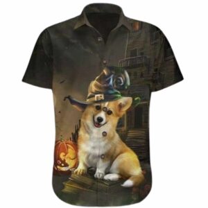 Corgi Themed Halloween Hawaiian Shirt