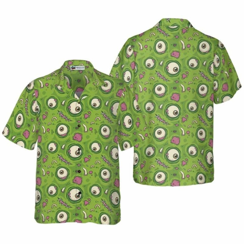Creepy halloween zombie skin hawaiian shirt 1