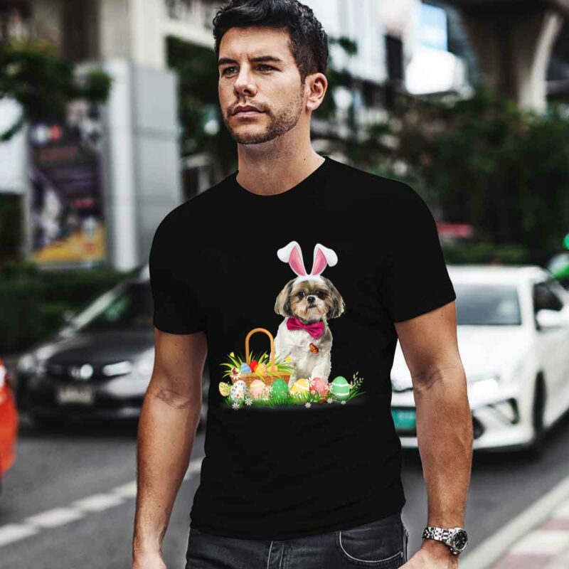 Cute Shih Tzu Easter Day Bunny Eggs Easter Costume 4 T Shirt