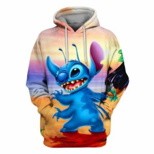 Cute Lilo And Stitch Wallpaper All Over Print Hoodie
