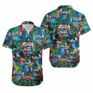 Cute Stitch Aloha Tropical Summer Vacation Lilo And Stitch Hawaiian Shirt