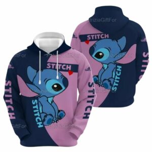 Cute Stitch Funny All Over Print Hoodie