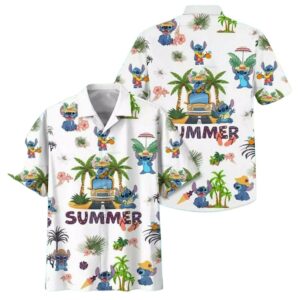 Cute Stitch Summer Is Calling And I Must Go Tropical Palm Tree Hawaiian Shirt