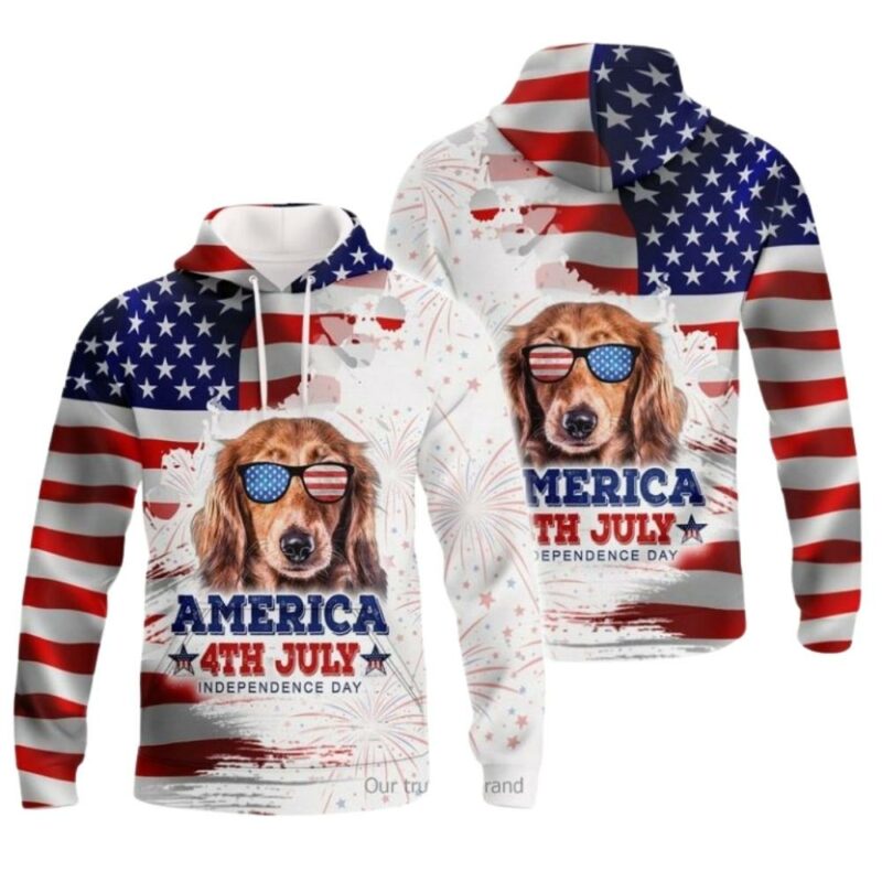 Dachshund Firework 4Th Of July Independence Day 3D Hoodie 1