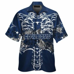 Dallas Skeleton Floral Flower Tropical Hawaiian Shirt
