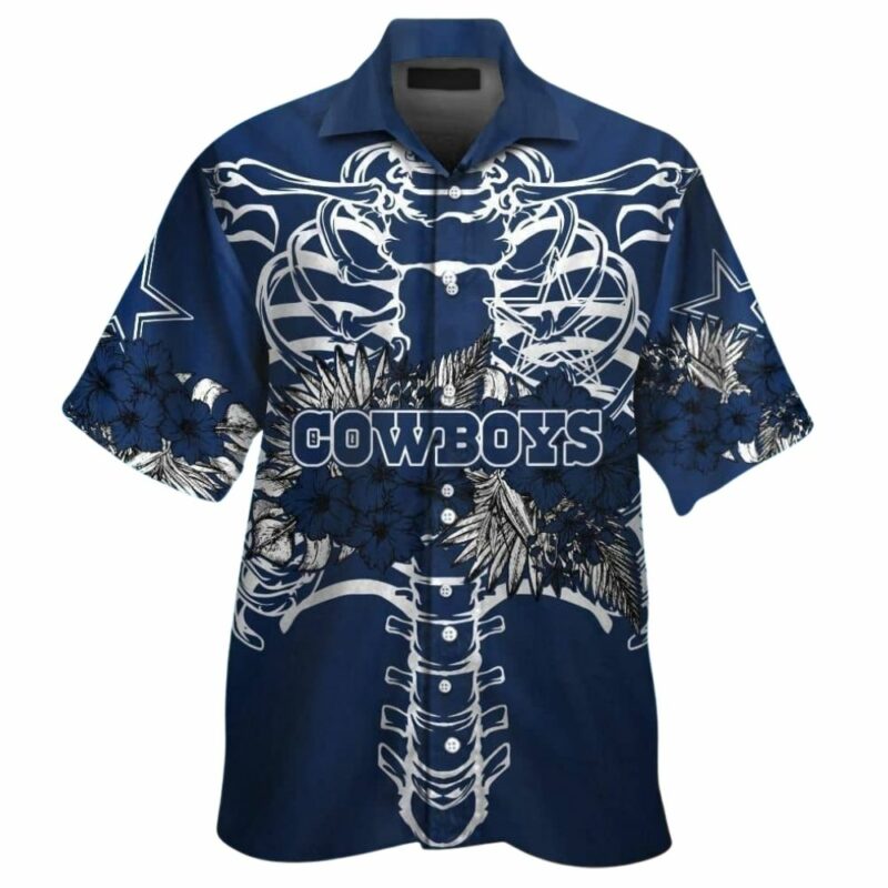 Dallas skeleton floral flower tropical hawaiian shirt 1