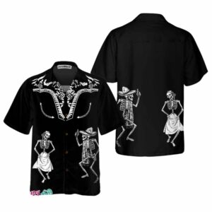 Dancing Skeleton Dia De Los Muertos Hawaiian Shirt