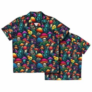 Dark Mushroom Twist Spooky Horror Hawaiian Shirt