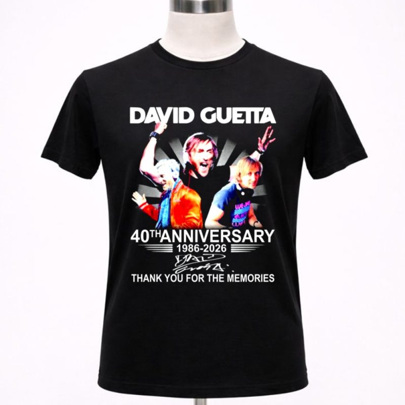 David Guetta 40th anniversary 1986 2026 signature Thank you for the memories 1 T Shirt 4