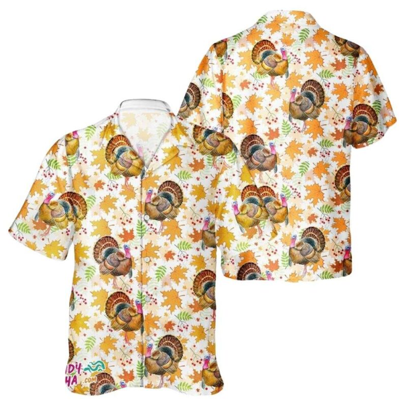 Day of thanksgiving turkey lovers hawaiian shirt 1
