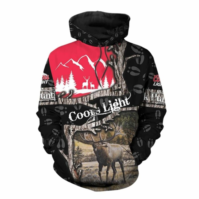 Deer hunting coors light 3d hoodie 1