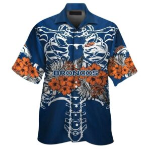Denver Skeleton Floral Flower Tropical Hawaiian Shirt