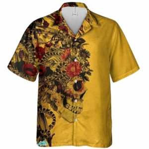 Devil Skull Snake Flowers Halloween Hawaiian Shirt