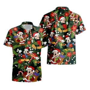 Disney Christmas Tropical Festive Mickey Holiday Hawaiian Shirt
