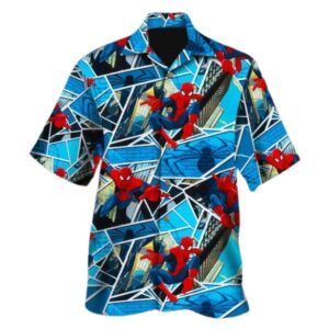 Disney Spiderman Super Hero Characters Hawaiian Shirt
