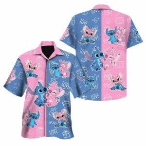 Disney Stitch And Angel Hawaiian Shirt