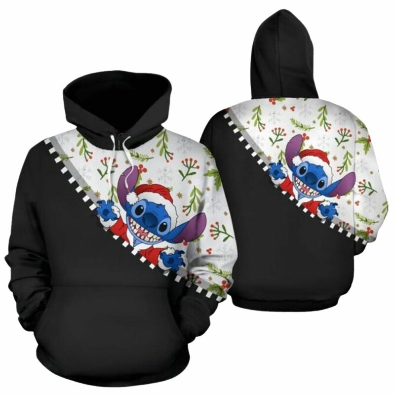 Disney stitch christmas 3d hoodie 1