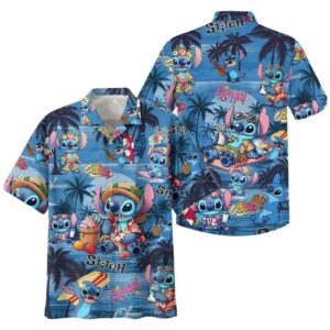 Disney Stitch Funny Beach Summer Tropical Hawaiian Shirt