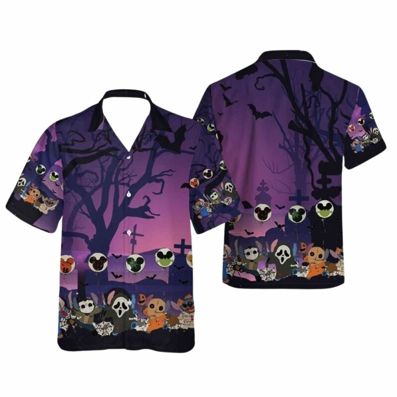 Disney stitch horror character halloween hawaiian shirt 1