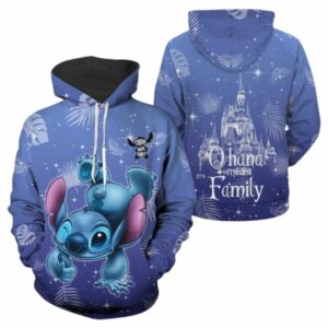 Disney Stitch Ohana Means Family All Over Print Hoodie