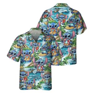 Disney Stitch Trip Beach Summer Tropical Hawaiian Shirt