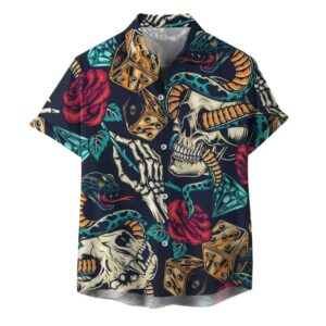 Dive Snake Sugar Skull Hawaiian Shirt