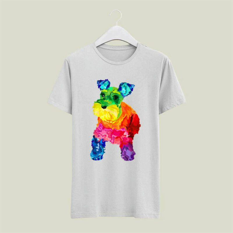 Dog Lover Gifts Mini Schnauzer Colorful Miniature Schnauzer 4 T Shirt