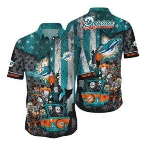 Dolphins Michael Myers Friends Horror Car Flag American Hawaiian Shirt