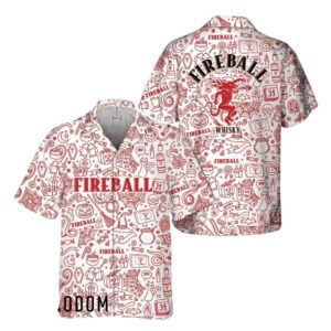 Doodle Art Fireball Whisky Hawaiian Shirt