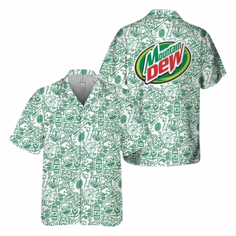 Doodle art mountain dew hawaiian shirt 1