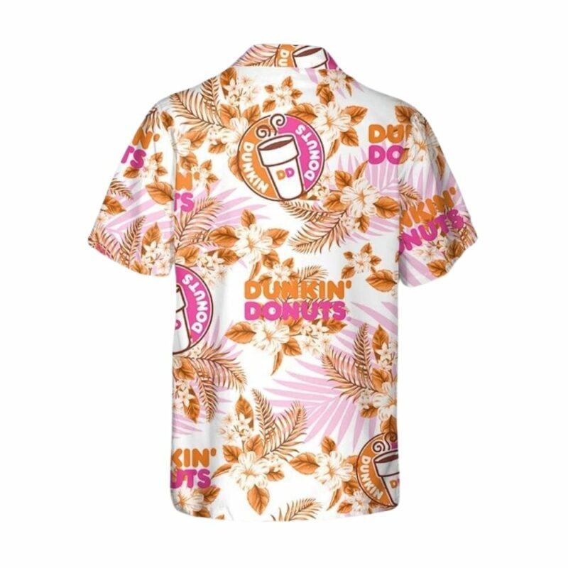 Dunkin Donuts Flowers Pattern Hawaiian Shirt