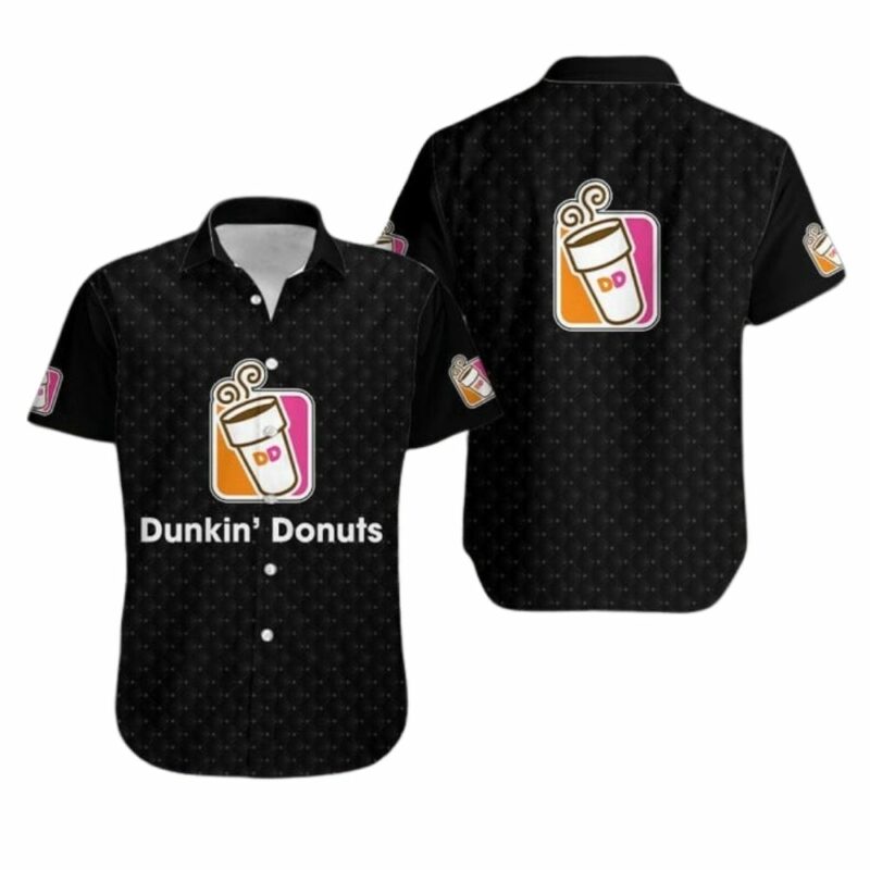 Dunkin Donuts Logo Black Hawaiian Shirt