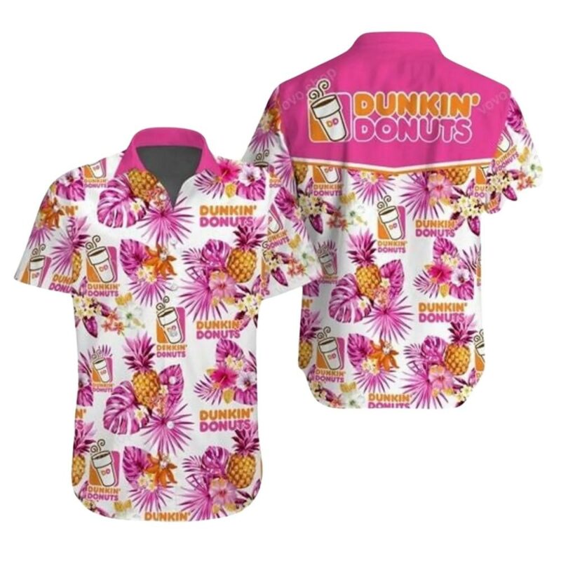 Dunkin Donuts Pineapple Hawaiian Shirt