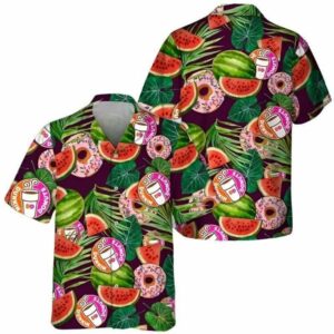 Dunkin' Donuts Watermelon Patterns Hawaiian Shirt