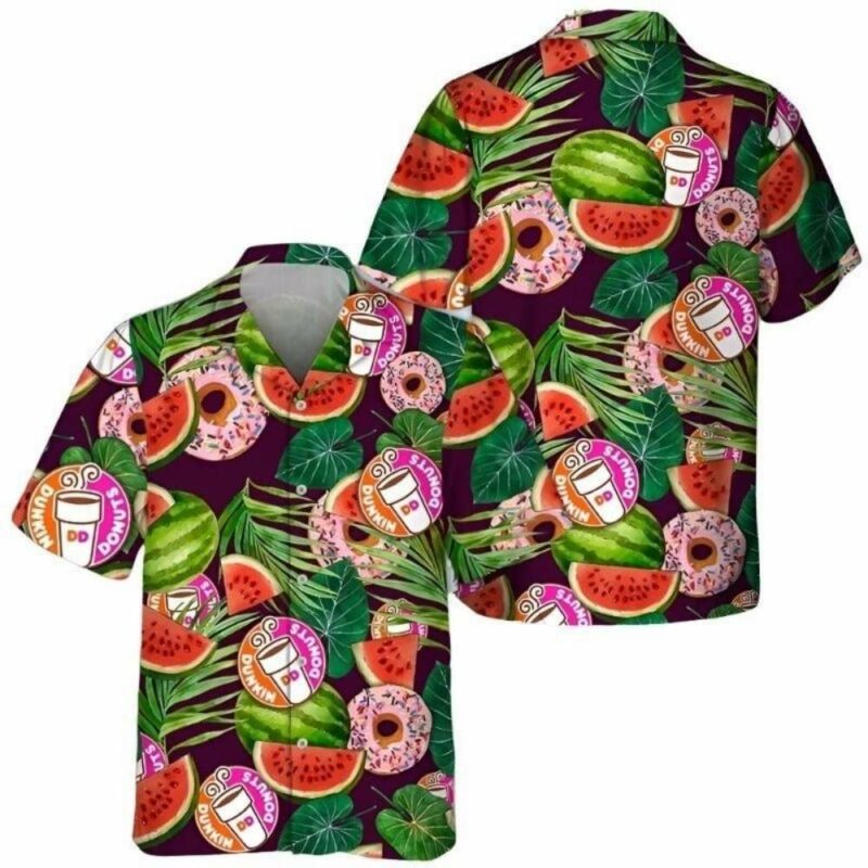 Dunkin Donuts Watermelon Patterns Hawaiian Shirt