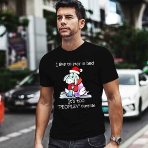 Eeyore I Like To Stay In Bed Its Too Peopley Outside Christmas black Shirt