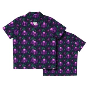 Eldritch Shadows Spooky Horror Pattern Hawaiian Shirt