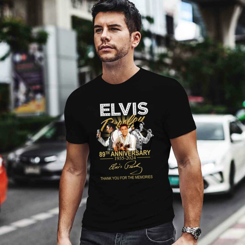 Elvis Presley 89Th Anniversary 1935 2024 Signatute Thank You For The Memories 4 T Shirt