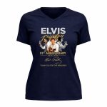Elvis Presley 90st Anniversary 1935 2026 Signatute Thank You For The Memories 9 Womens V Neck.jpg