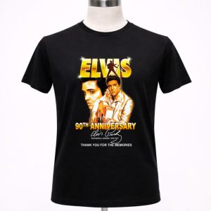 Elvis Presley 90th Anniversary Rock Roll Singer 1935 1977 For The Memories Signature 1 T Shirt.jpg