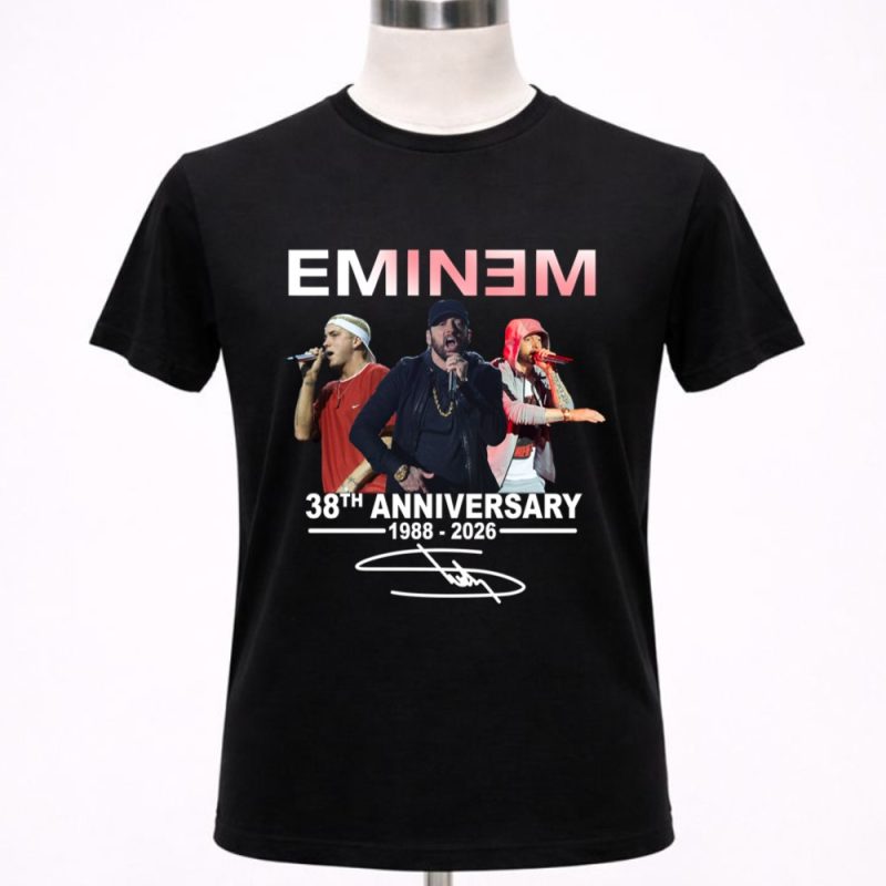Eminem 38th Anniversary 1988 2026 Signature Thank You For The Memories Rapper 1 T Shirt.jpg
