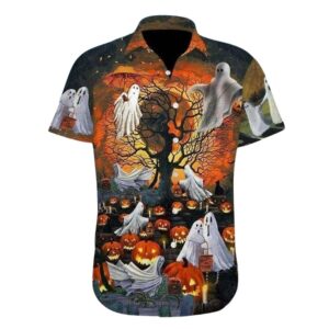 Enchantment Blooms Halloween Pumpkin Mystique On Hawaiian Shirt