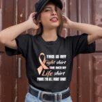 Endometrial Cancer Peach Ribbon My Fight My Life 1 T Shirt