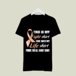 Endometrial Cancer Peach Ribbon My Fight My Life 4 T Shirt